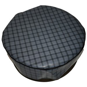 1960-1976 Mopar Rubber Spare Tire Cover With Fiberboard Gray Plaid