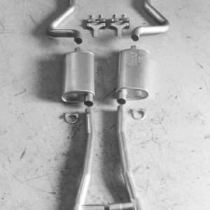 1968-1970 Dodge Coronet 2.5" Manifold-Back Dual Exhaust System With Straight Angle-Cut Tips