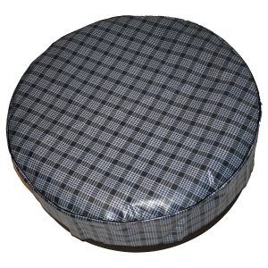 1960-1976 Mopar Vinyl Fleece Backed Spare Tire Cover Gray Plaid Pattern